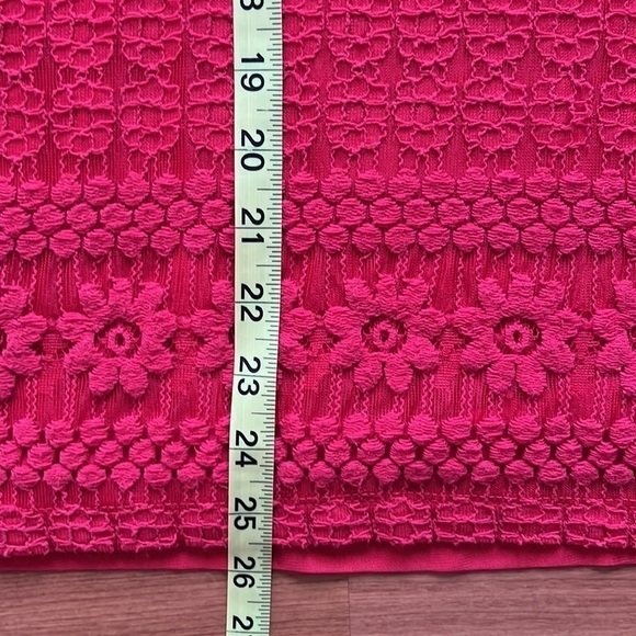 Alfred Dunner Woman watermelon color top with lace overlay and beaded neckline - Picture 7 of 7